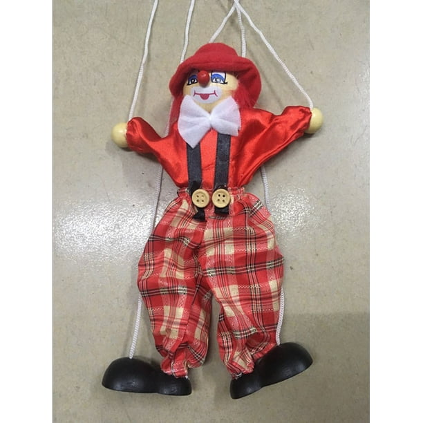 Wood Hand Puppet Clown Finger Puppets Childrens Toy Play Toys Fun Kids for sale online